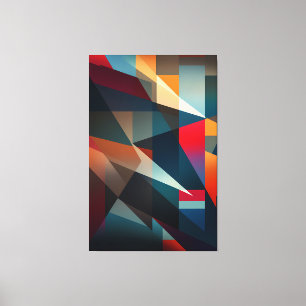 Chromatische vormen - Abstracte geometrische kunst Canvas Afdruk
