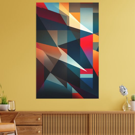 Chromatische vormen - Abstracte geometrische kunst Canvas Afdruk (Insitu (Woonkamer))