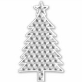 Chrome 3-d-boxen kerstboom in zilver sticker (Voorkant)
