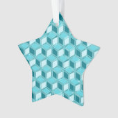 Chrome 3-d boxen - turquoise / aqua ornament (voorkant)