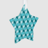 Chrome 3-d boxen - turquoise / aqua ornament (voorkant)