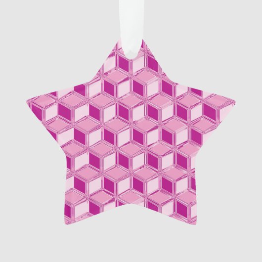 Chrome 3-d dozen - fuchsia roze ornament (voorkant)