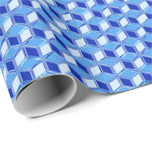 Chrome 3-d dozen - kobaltblauw cadeaupapier