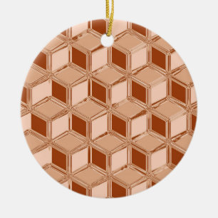 Chrome 3-d dozen - koper gekleurd keramisch ornament
