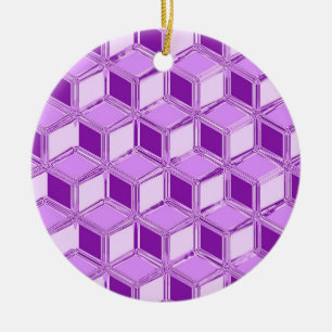 Chrome 3-d dozen - violet paars keramisch ornament