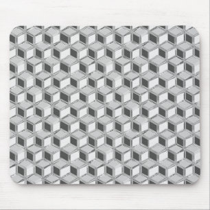 Chrome 3-d dozen - zilvergrijs muismat