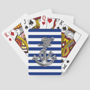 Chrome-achtige-hellingsanker op het Nautical Strip Pokerkaarten
