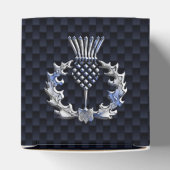 Chrome achtige koolstofvezel print Scottish Thistl Bedankdoosjes (Bovenkant)