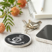 Chrome achtige leveranker op koolstofvezel sleutelhanger (Zijkant)