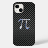 Chrome-achtige pi-symbool op koolstofvezel Case-Mate iPhone case (Achterkant)