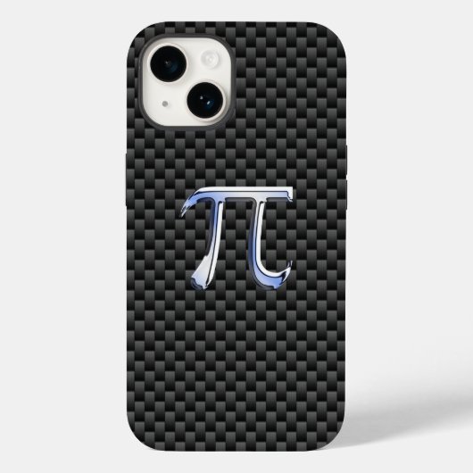 Chrome-achtige pi-symbool op koolstofvezel Case-Mate iPhone case (Achterkant)