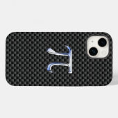 Chrome-achtige pi-symbool op koolstofvezel Case-Mate iPhone case (Achterkant (horizontaal))