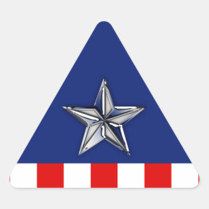 Chrome achtige ster op feestelijke patriottische k driehoek sticker
