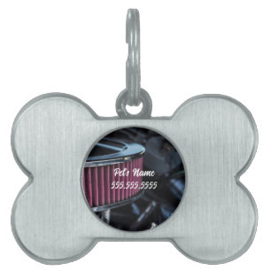 Chrome Air Intake Pet ID Tag Huisdieren Naamplaatje