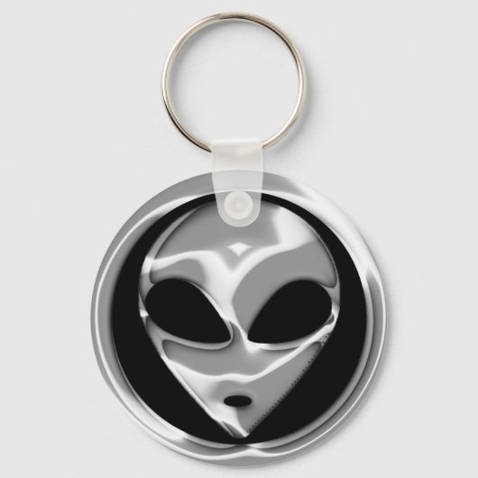 CHROME ALIEN HEAD SLEUTELHANGER (Voorkant)