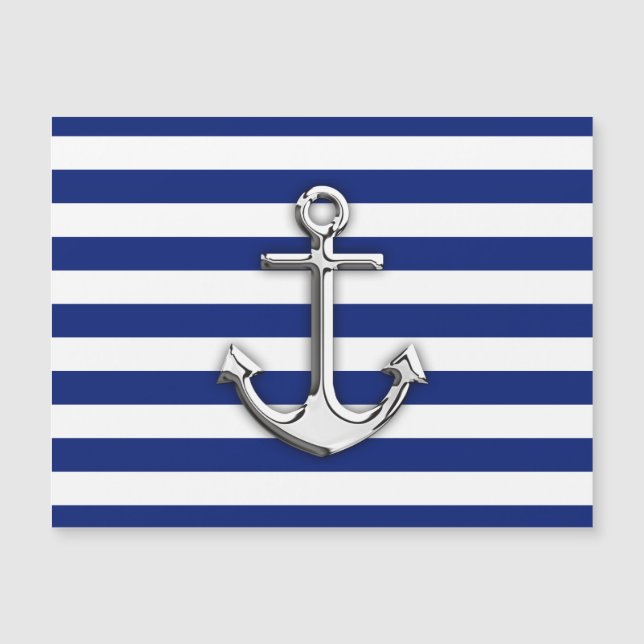 Chrome als Anchor Nautical Navy Blue Stripes (Voorkant)
