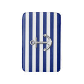 Chrome als Anchor Nautical Navy Blue Stripes Badmat (Voorkant Verticaal)