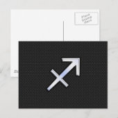 Chrome als Boogschutter Sterrenbeeld op Zwart Briefkaart (Voorkant / Achterkant)