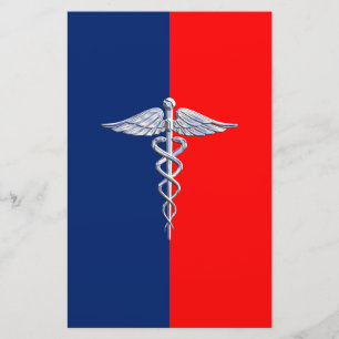Chrome als Caduceus Medical Symbol League Decor Briefpapier