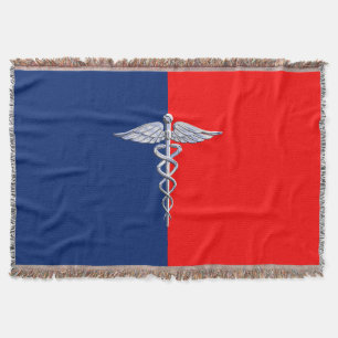 Chrome als Caduceus Medical Symbol League Decor Deken