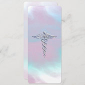 Chrome als Caduceus Medical Symbol Moeder Pearl (Voorkant / Achterkant)