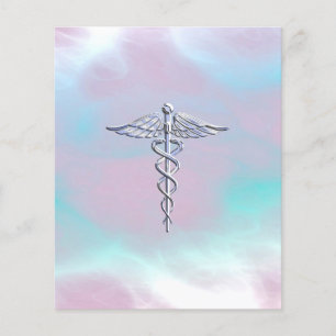 Chrome als Caduceus Medical Symbol Moeder Pearl Flyer
