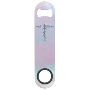 Chrome als Caduceus Medical Symbol Moeder Pearl Speed Flessenopener