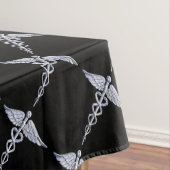 Chrome als Caduceus Medical Symbool Black Decor Tafelkleed (Voorbeeld)