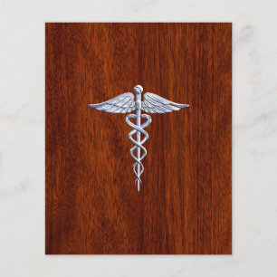 Chrome als Caduceus Medisch Symbool in Mahonie Sti Flyer