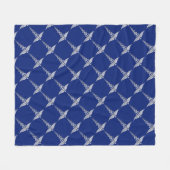 Chrome als Caduceus medisch symbool op Navy Blue Fleece Deken (Voorkant (Horizontaal))