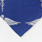 Chrome als Caduceus medisch symbool op Navy Blue Fleece Deken (Hoek)