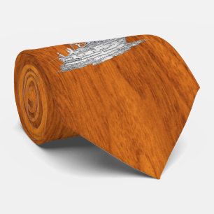 Chrome als Gevist Boat op Teak Woodv-stijl Stropdas