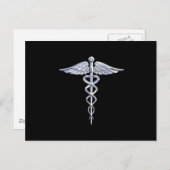 Chrome als het medische symbool van Caduceus Briefkaart (Voorkant / Achterkant)