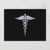 Chrome als het medische symbool van Caduceus Briefkaart (Voorkant)