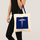 Chrome als het medische symbool van Caduceus op bl Tote Bag (Voorkant (product))