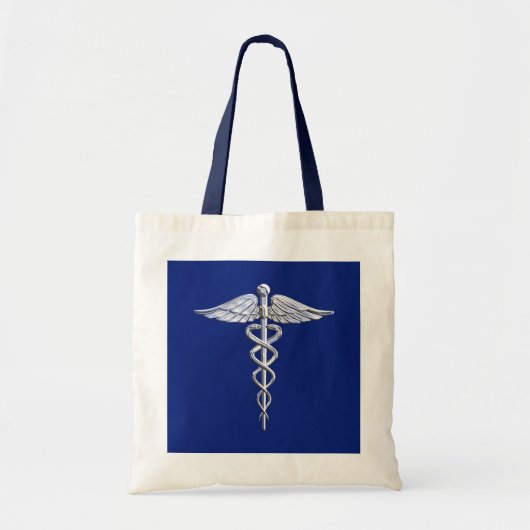 Chrome als het medische symbool van Caduceus op bl Tote Bag (Voorkant)