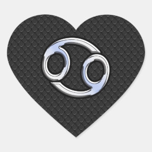 Chrome als kankerdiersymbool op slangenstijl hart sticker