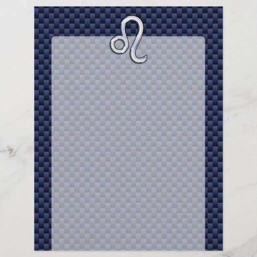 Chrome als Leo Zodiac Sign Blue Carbon Fibre (Voorkant)
