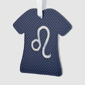 Chrome als Leo Zodiac Sign Blue Carbon Fibre Ornament (voorkant)