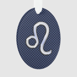 Chrome als Leo Zodiac Sign Blue Carbon Fibre Ornament