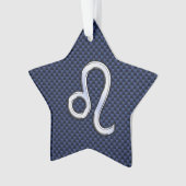Chrome als Leo Zodiac Sign Blue Carbon Fibre Ornament (voorkant)