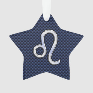 Chrome als Leo Zodiac Sign Blue Carbon Fibre Ornament
