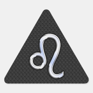 Chrome als Leo Zodiac Sign op slangenhuid Driehoek Sticker