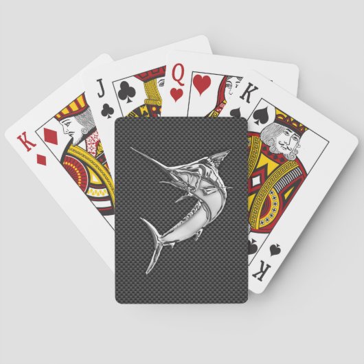 Chrome als Marlin op koolstofvezel Pokerkaarten (Achterkant)