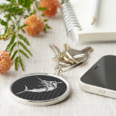 Chrome als Marlin op koolstofvezel Sleutelhanger (Zijkant)