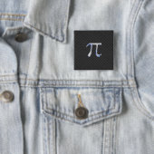 Chrome als PI-symbool in koolstofvezelstijl Vierkante Button 5,1 Cm (In situ)