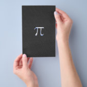 Chrome als PI-symbool op koolstofvezel afdrukken Flyer (Hand)