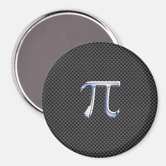 Chrome als PI-symbool op koolstofvezel afdrukken Magneet (Voorkant / Achterkant)