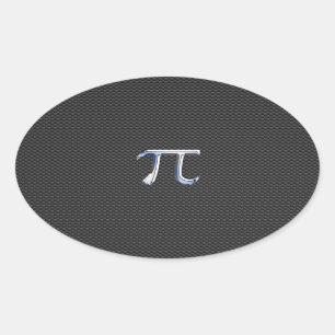 Chrome als PI-symbool op koolstofvezel afdrukken Ovale Sticker