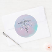 Chrome als RN Caduceus in moederstijl Ronde Sticker (Envelop)